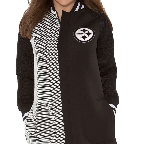 New York Giants black and white long bomber jacket - Picture 2 of 10